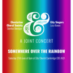 Poster of concert, rainbow background